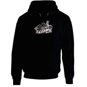 77 Cycles Biker Chick In Front Of Bike Hoodie